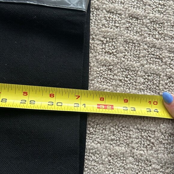 MARC JACOBS Black Capri Crop Pant Womens Size 8 Patent Leather Detail Wool - Picture 10 of 12